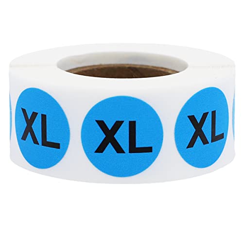 Stickers de taille XL bleus de forme ronde pour étiquetage haut de gamme de vêtements retail