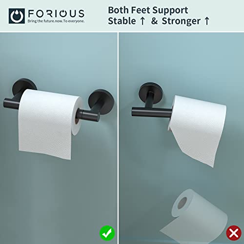Forious Black Toilet Paper Holder Wall Mount, Matte Black Bathroom Toilet Paper Holder For Sus 304 Stainless Steel, Double Post Pivoting Toilet Paper Roll Holder For Bathroom Rv #TOP2