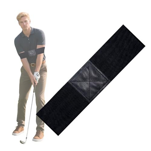 CZHIUL Golf Swing Trainer Aid Golf Arm Band Training Aid to Improve Arm Connection Tempo & Consistency Golf Swing Band Practice Tool for Better Swing Mechanics (Black)