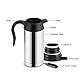 Nikou Edelstahl Auto Wasserkocher, 12V 750ml Reise Auto Wasserkocher Heizung Tasse Zigarettenanzünder Thermoskanne, Kaffee Becher Wasserflasche Flasche für Freien
