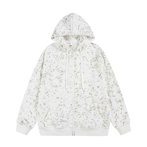 Mens Zip Up Hoodie Lightweight Cotton Long Sleeve Hooded Sweatshirt Tie Dye Print Jersey Soft Casual Hoodies with Pocket - Main Image