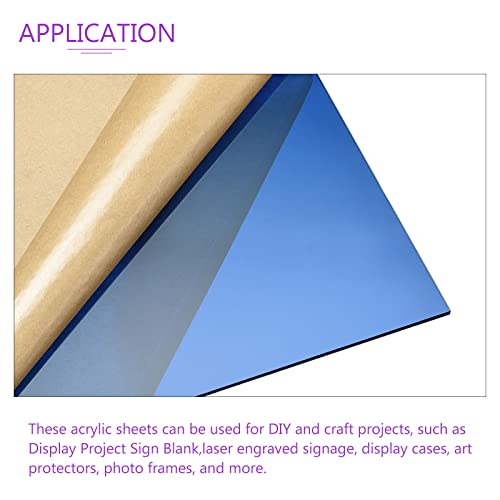 Image of DMiotech 12 inch x 12 inch 3mm Thick Blue Clear Acrylic Sheet for DIY Craft Projects