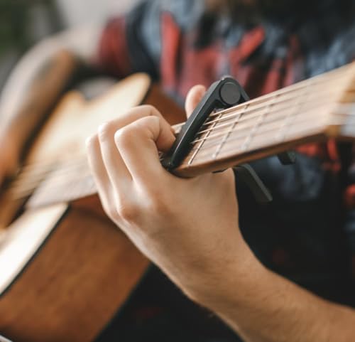 Image of The Tune Town - Guitar Capo Quick Change For Ukulele, Electric And Acoustic Guitars Black Color