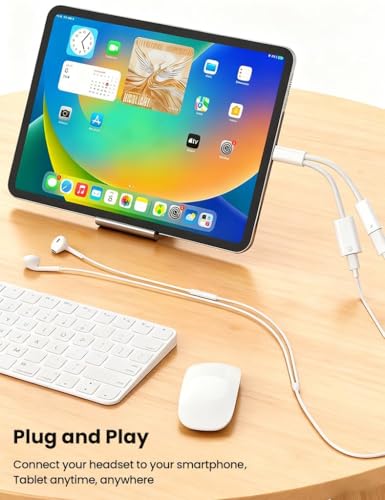 Image of Wefly 2-in-1 USB-C to Light /ning Headphone + USBC Charge Spltter,USB C to Ligh1 /ning Headphone Jack+PD 60W Charging Adapter Connector for 1Phone 15 Pro Max Plus,Pro,Mac /Book (Type C to C /Light /ing)