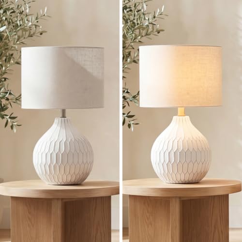 Signature Design by Ashley Ceramic Table Lamp, Bedside, Antique White - image 4
