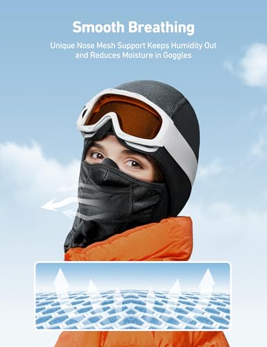 AstroAI Windproof Ski Mask Balaclava, Winter Cold Weather Face Mask, Black - image 5