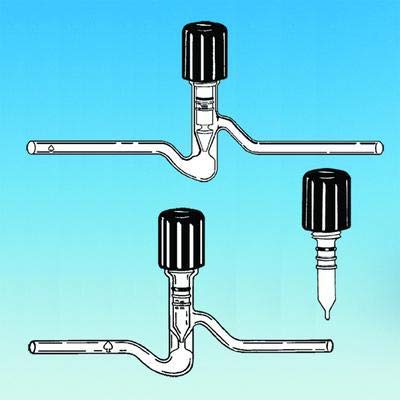 8192-207 Threaded Vacuμm Stopcock with UHDPE Handle PTFE Plug, 0-5 mm Size