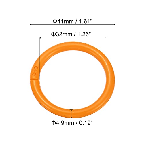 Patikil 1.6" Od 1.3" Id Loose Leaf Rings, 25 Pack Binder Ring Plastic O Rings For Book Diy Scrapbook Notebook, Orange #TOP1
