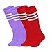 2 Pairs Kids Soccer Socks - Toddler Knee High & Tube Socks for Girls & Boys