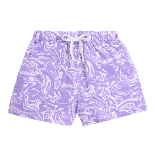 Image of Hopscotch Girls Cotton Short Set In Lilac Color