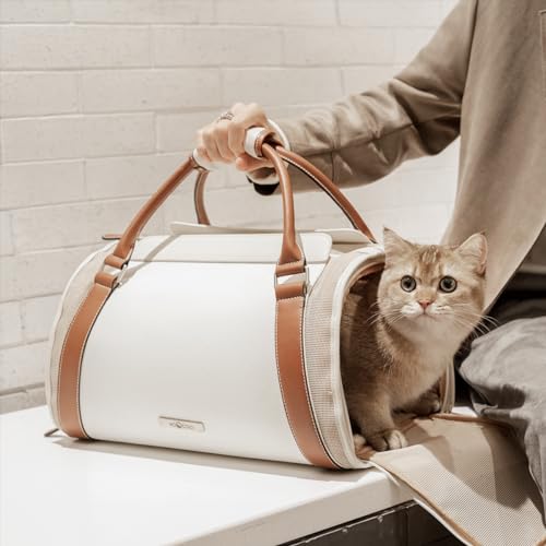 Voocoo 6974381464000 Cat Carrier For Medium Large Cats, Dog Purse Pet Carrier Pu Leather Bag thumb #6