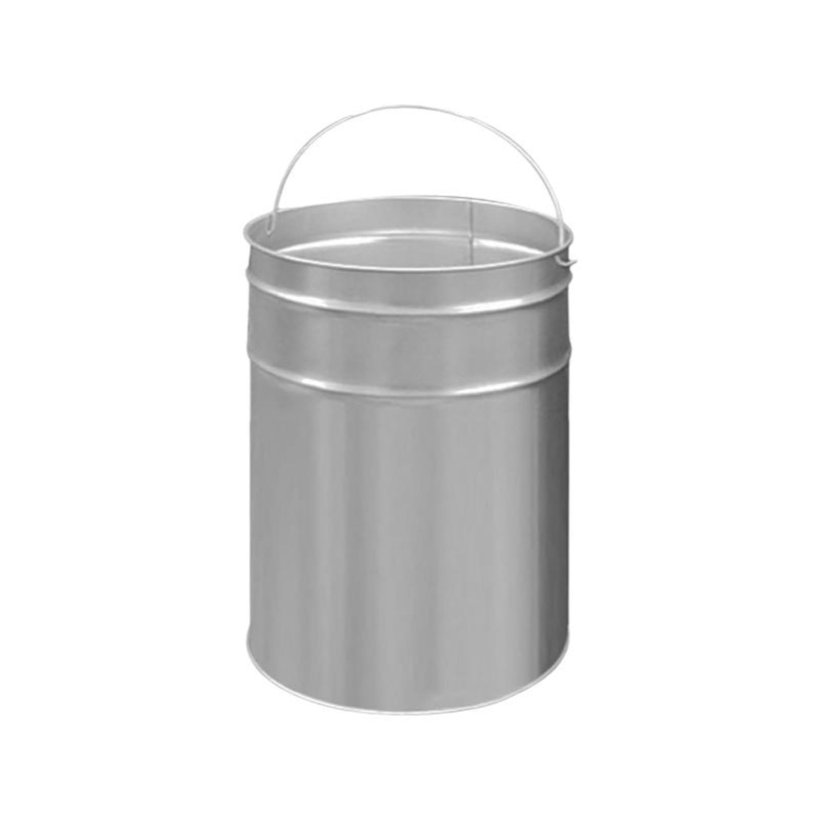 Stainless Steel Trash Can, Commercial Upright Ashtray Bin, Removable Galvanized Inner Container, Hotel Lobby, High Capacity, Silver Round 22x22x31.5cm | Dustbin for Home-image-42