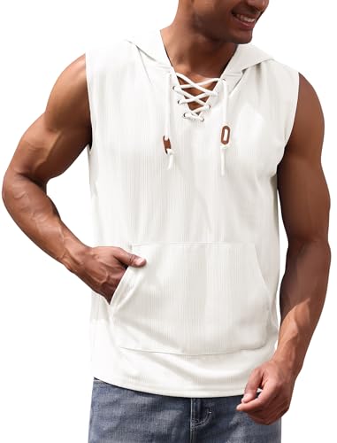 Camiseta sin mangas con capucha transpirable y chaleco deportivo con bolsillo