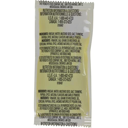 Concession Essentials French's Classic Yellow Mustard 7 Gram Portion Packet. Pack of 100 Count image 5