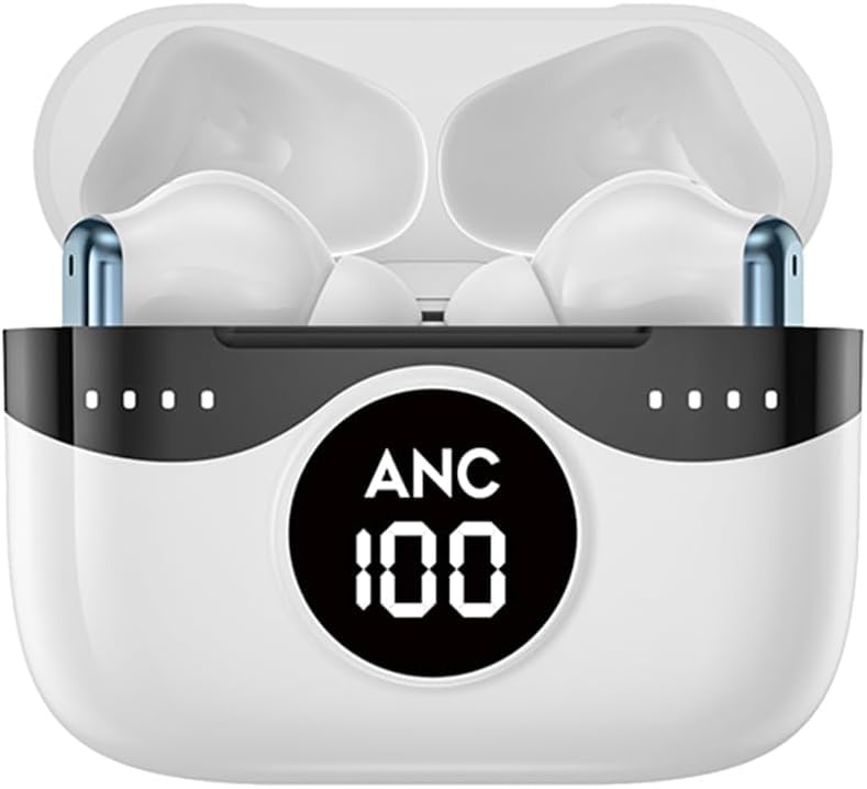 Bluetooth Headset Wireless Earbuds Noise Cancelling IPX5 Waterproof in-Ear Headphones with Microphone and Charging Case LED Power Display