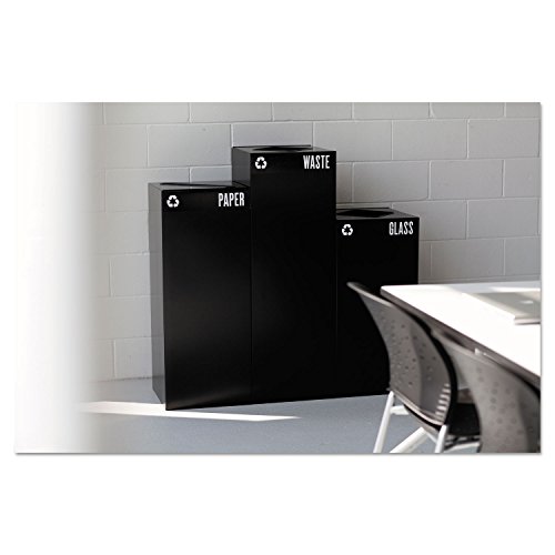 Image of Safco 2981BL Public Square Recycling Receptacle Base, 25-Gallon, (Top Sold Separately), Black