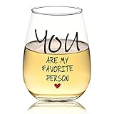 Waipfaru You Are My Favorite Person Wine Glass, Birthday Valentine's Day Anniversary Christmas...