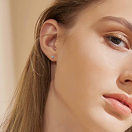 PATISORNA 925 Sterling Silver Long Post Earrings for Thick Earlobes | 2mm Tiny Cubic Zirconia Small Stud Earrings for Women Men Hypoallergenic3
