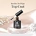 Beetles Matte Gel Top Coat for Gel Nail Polish, 7.5ML Chrome Proof Matte Top Coat No Wipe Powder-Resist Matte Finish for Detail Chrome Nail Powder Painting Long Lasting UV Nail Art