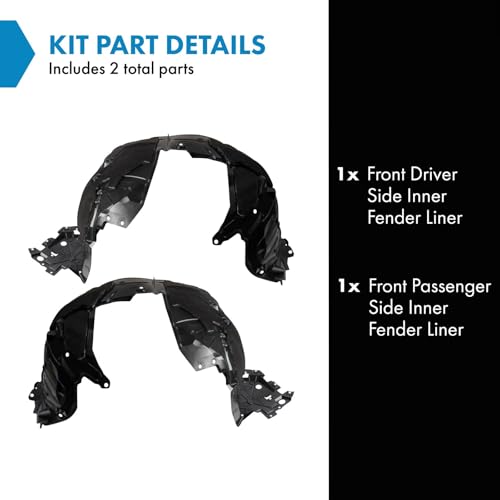 Image of TRQ Front Inner Fender Liner Set Compatible with 2021-2023 Nissan Rogue NI1248183 NI1249183