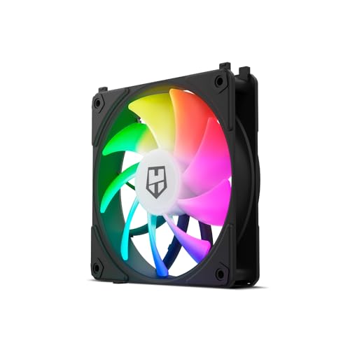 NOX XTREME PRODUCTS Hummer EASY LINK BLACK - Ventilador 120mm, LED ARGB, PMW ultrasilencioso, 9 aspas, sin cables, 4 pads goma antivibración, velocidad hasta 1500RPM, color negro