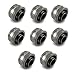 XSPC G1/4" to 1/2" ID, 3/4" OD Compression Fitting V2 for Soft Tubing, Black Chrome, 8-Pack