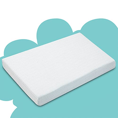 Image of SheSpire Pack and Play Mattress Baby Pack n Play Mattress Fitted Memory Foam Playard Mattress Fits Most Pack N Play Playpens with Washable Cover, 38"x26"x3" (White)