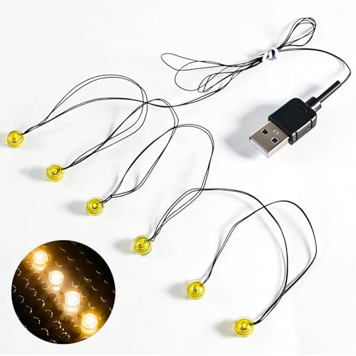 Joycabin 6 in 1 LED Leuchtsteine 1x1 Runden Leuchtende Bausteine USB Betrieben Kompatibel mit Bricks LED Downlights DIY Baustein Zubehör Beleuchtungssystem für Modelle & Sets