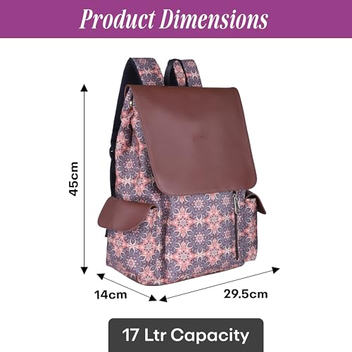 Image of Protecta Prisma Floral Printed Laptop Backpacks for Women and Men Fits 16Inch MacBooks Water-Repellent Bag for Office Collage and Travelling Print Padded Sleeve Lightweight Durable Design 18L