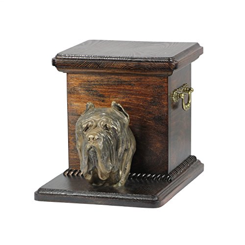 Urne deuil chien Mastino base bouleau pour cendres grand format - 2