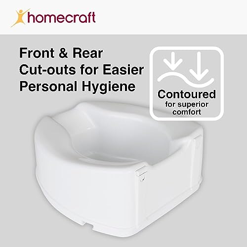 Homecraft Savanah Raised Toilet Seat, 6 High Elevated Toilet Seat Locks Onto