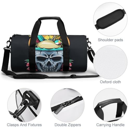 Duffel bag plage de crânes tropicaux compact pour voyage et fitness - 5