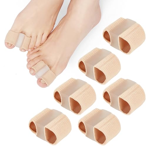 liuchanghe 6 Pièces Séparateurs d'Orteils, Ecarteur Orteil Double pour orteils qui se chevauchent, Correcteurs D'orteils en Gel avec 2 Boucles, pour hommes...