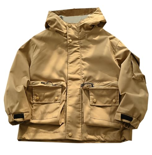 Cromoncent Kids Boys Hooded Cotton Lined Outdoor Jacket Windbreaker