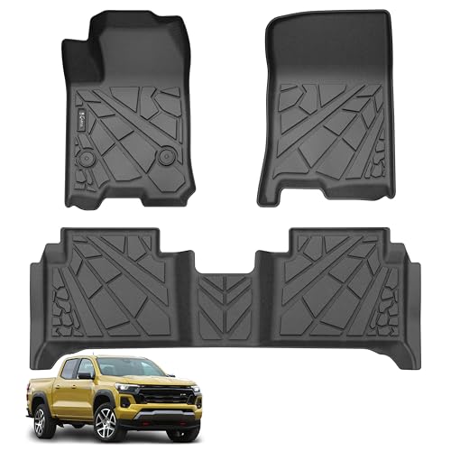 KARPAL Floor Mats for 2023-2026 Chevy Colorado/GMC Canyon Crew Cab, All-Weather TPE Custom Fit Floor...