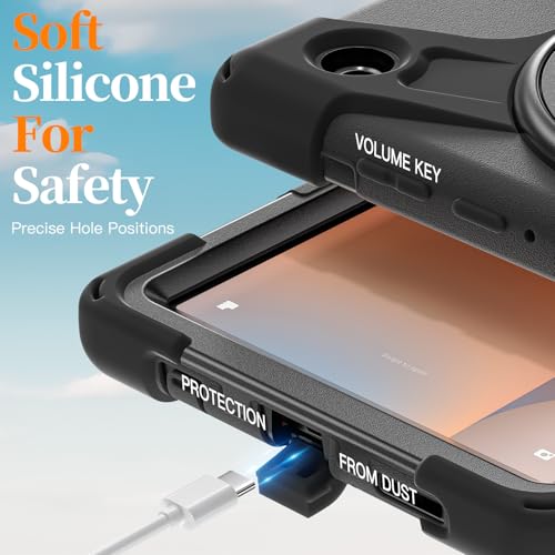 Image of ProElite Cover for Samsung Galaxy Tab A11 8.7 inch 2025 Cover, Rugged 3 Layer Armor case Cover for Galaxy Tab A11 8.7 inch 2025 with Hand Grip & Rotating Kickstand with Shoulder Strap, Black