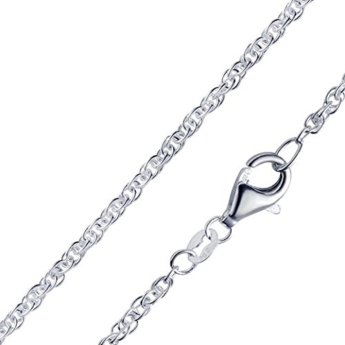 MATERIA Doppel Ankerkette Silber 925-2mm Damen Halskette Silber 5,0g in 40 45 50 60 70 cm #K41, Länge Halskette:45 cm