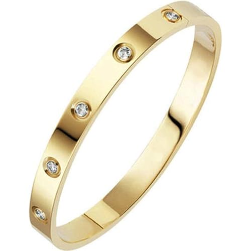 Jude Jewelers Classical Plain Stainless Steel Cubic Zircon Filled Bangle Bracelet