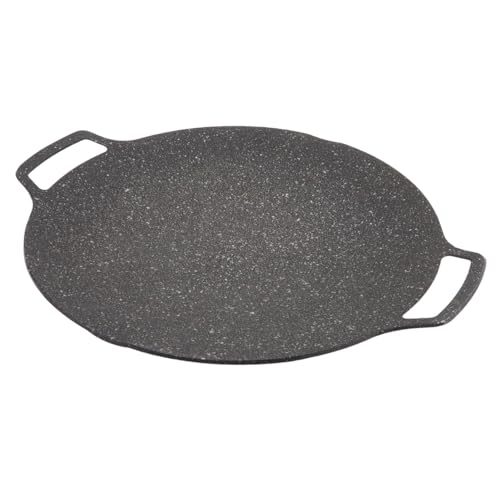 Taidda Plaque de Barbecue Coréenne Poêle Circulaire Antiadhésive pour Griller des Ustensiles de Barbecue, Poêle Teppanyaki en Alliage D'aluminium Inoffensif pour les Fêtes en Plein Air (Type