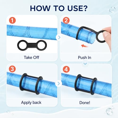Jeffdad 4 Pcs Diving Snorkel Keeper, Clip de Silicona para Tubo de Máscara de Buceo miniatura 5
