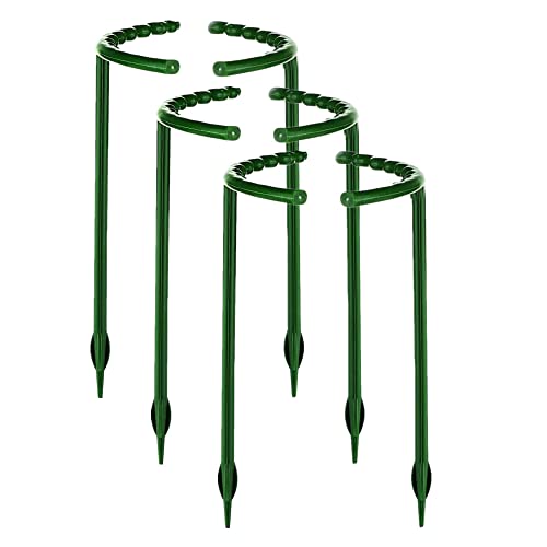 desikaky 植物支柱 6個セット ガーデニング用支柱 花支え 観葉支柱 つる性植物 植物サポート 成長方向誘引 簡単設置 頑丈 防錆 支柱棚 観賞植物用/野菜用 園芸支柱 (14.5*25cm 6個)