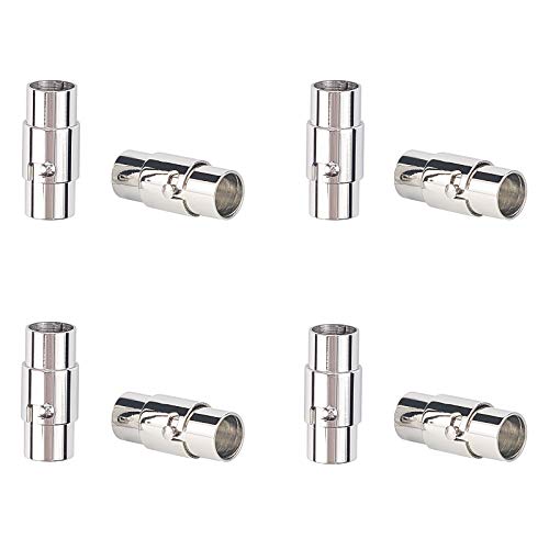UNICRAFTALE 20セット 18mmx8mm 304ステンレス製マグネットクラスプ 磁気螺旋 コラムマグネット 留め具 スクリュー 金属色 ネックレス作り 紐留め 留め金 金具エンドパーツ ネックレス 留め具 ブレスレット 留め具 パーツ アクセサリーパーツ DIY用品 手芸用品