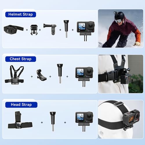 Image of DJI Osmo Action 4 Standard Combo with 58 Piece Accessory Kit + 2 Extra Batteries + 64GB Card, 4K /120fps Waterproof Action Camera with a 1 /1.3-Inch Sensor, Long-Lasting 160 Mins, Outdoor Camera