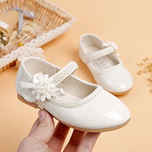 Toddler Girls Floral Ballet Flat𝘀 Shoes Ballerina Mary Jane Princess Elegant Dress Shoes for Kids Wedding Par𝘁y2
