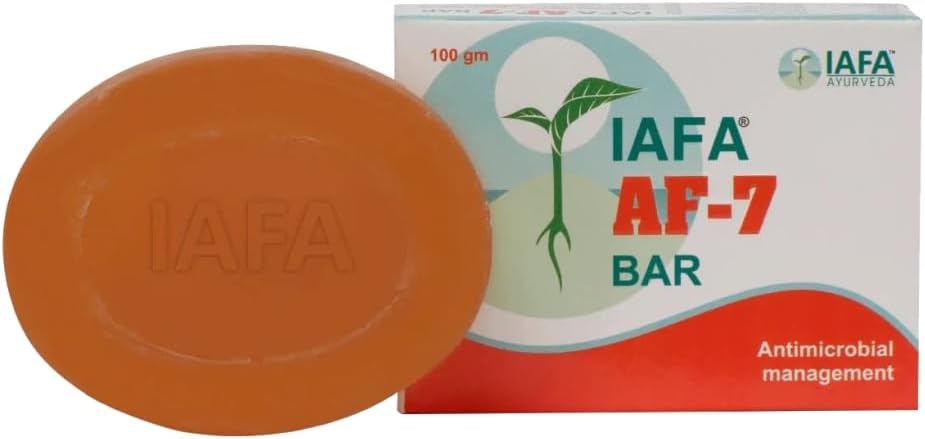 AF-7 Ayurvedic Anti-Fungal Soap 100gms -Natural cure for Fungal infections | Fast Relief from Ringworm, Skin infections, Jock itch, Intimate area itching, Skin rashes, Skin allergy | Itching | Irritation | Daily Bathing Soap with Glycerin | For All skin problems | Daad khujli |