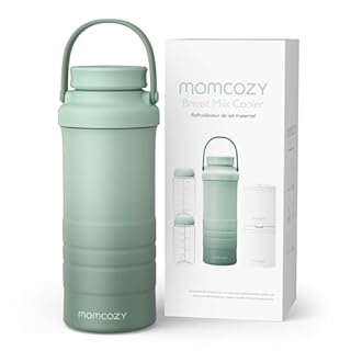 Momcozy Glaciere Lait Maternel, Pot Conservation Lait Maternel Portable 650ml, Maintien Fraîcheur 24h, 2 Bouteilles Incluses pour Stockage​, Conservation Lait Maternel Facile