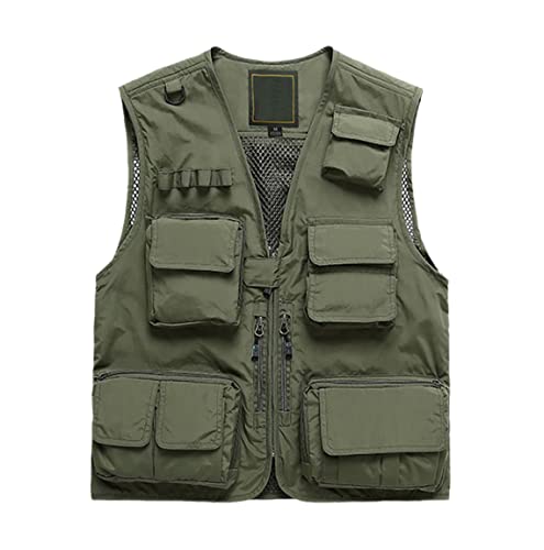 Gilet photographe multipoche pour éviter le sac à dos en randonnée vert