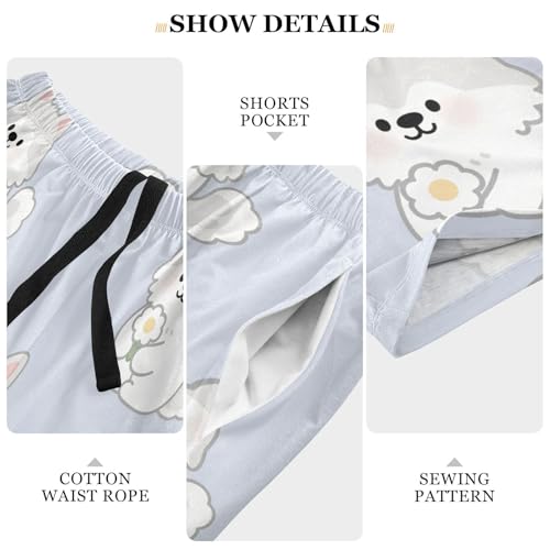 Men's Pajama Shorts Wolf Athletic Pajama Sleep Bottoms with Pockets 23036754