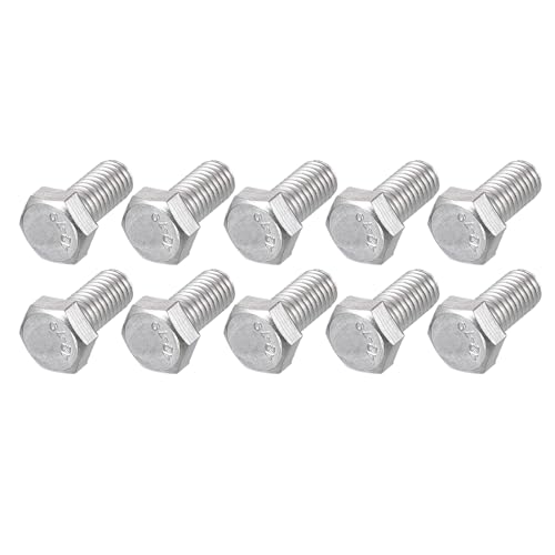 Image of METALLIXITY Hex Bolts (M5-0.8x10mm) 50Pcs, 304 Stainless Steel Coarse Fully Threaded Hex Head Screw Bolt Machine Screws - for Furniture Repair, Silver