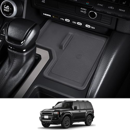 CDEFG 2024 2025 Land Cruiser Center Console Wireless Charging Protective Mat for 2024 2025 Toyota Land Cruiser Prado 250 J250 LC250 Accessories Silicone Non-Slip Pad (Only for Left-Hand Drive)